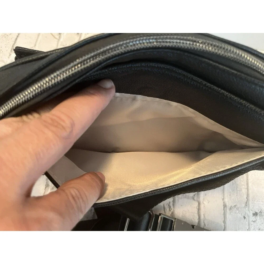 ayla & co Black Leather Belt Bag